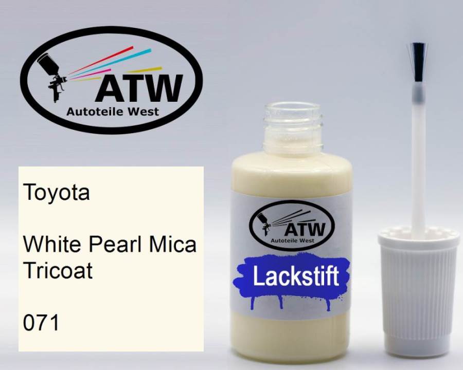 Toyota, White Pearl Mica Tricoat, 071: 20ml Lackstift, von ATW Autoteile West.